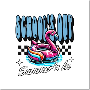 School's out Summer's in flamingo Posters and Art